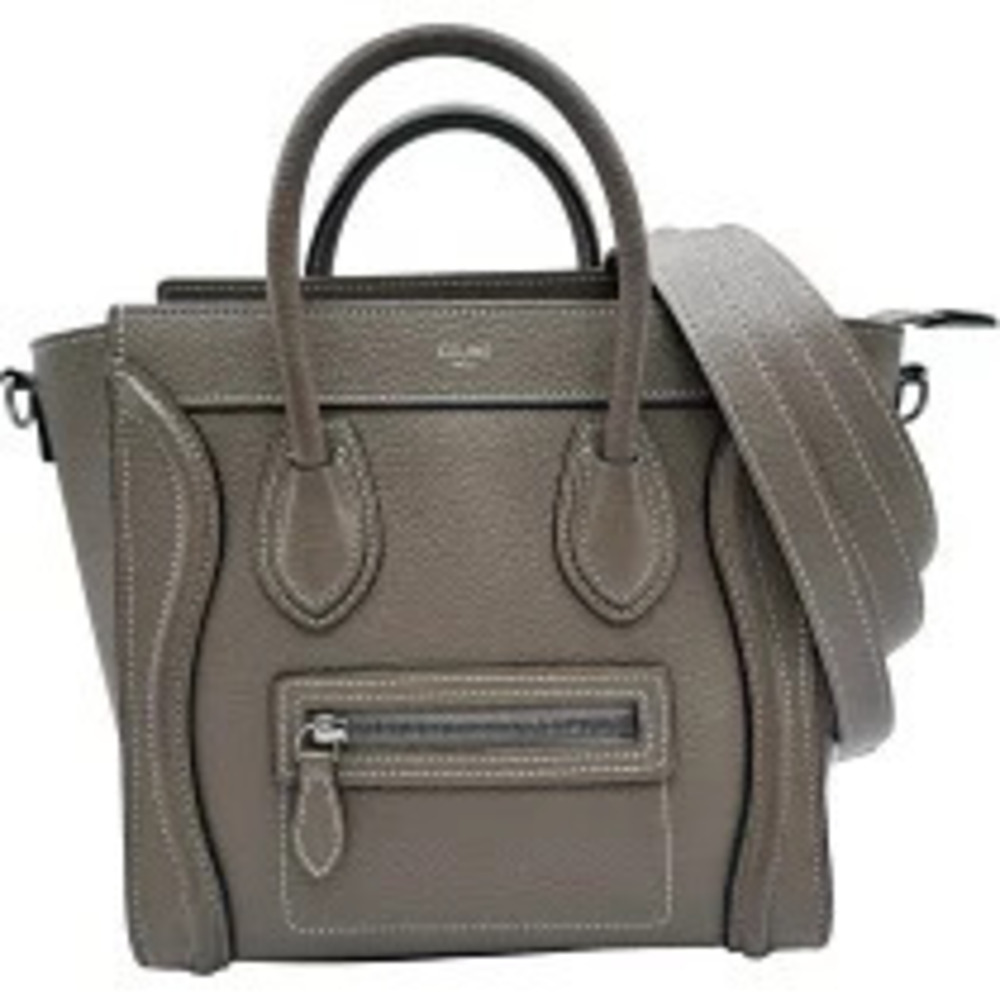 Celine Luggage Tote Shopper Drummed Calfskin Handbag